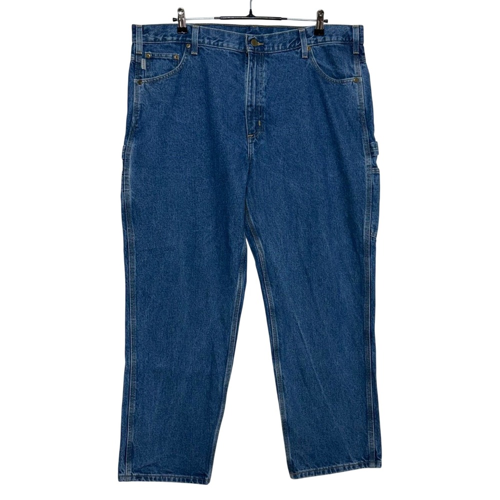 Carhartt Jeans Mens Measures 42x31 Blue Carpenter Denim Utility Workwear